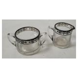 Vtg Glass Cream & Sugar Set