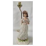 Vtg Colonial Lady In Dress Table Lamp