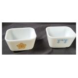 2 Pyrex Refrigerator Dishes - Butterfly Gold, Snow