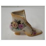 Vtg Porcelain Floral Shoe Planter