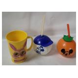 Vtg Bunny Cup & Mickey Mouse Sippers