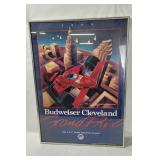 Framed 1986 Bud Cleveland Grand Prix Poster