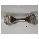 Vtg Glass Door Knobs W/ Spindle