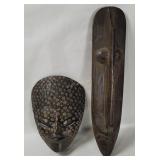 2 Carved Wood Tribal Masks