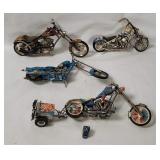 4 Diecast Motorcycles
