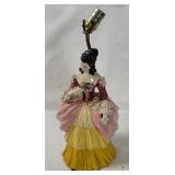 Victorian Woman In Dress Ceramic Lamp