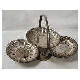 Vtg Folding Clam Shell Cake Stand