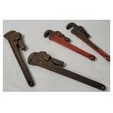 4 Ridgid Heavy Duty Pipe Wrenches