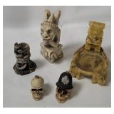 Skulls & Gargoyle, Carved Stone Tribal Ashtray