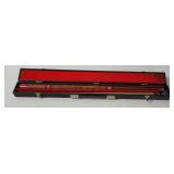 Wood Carved Handle Pool Cue Stick W/ Case