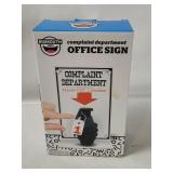 Novelty Complaint Department Office Sign