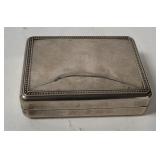 Vtg Felt Lined Metal Trinket Box