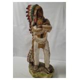 30' Tall American Indian Statue *cracked On Back*