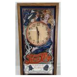 Pepsi-cola Glass/ Wood Wall Clock