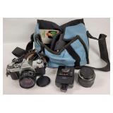 Canon At-1 Camera W/ 3 Lenses