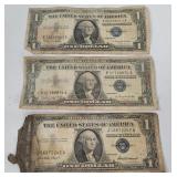 3 U S 1957 Silver Certificate Billd