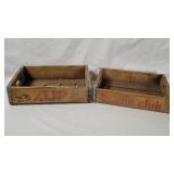 Vtg Towne Club & 7-up Wooden Crates