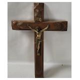 Vtg Wooden Last Rites Crucifix