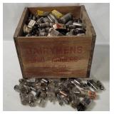 Vtg Wood Crate Full Of Vacuum Tubes