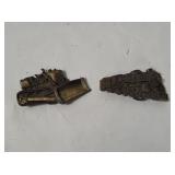 2 Belt Buckles - Bulldozer, Locomotive