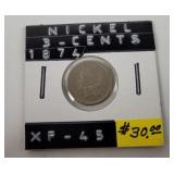 1874 U S Three Cent Nickel