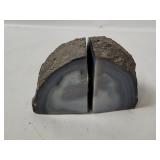 Natural Agate Geode Bookends