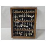 Display Case W/ Souvenir Spoons