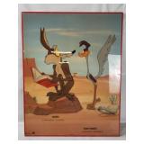 1987 Wile E Coyote/ Road Runner Large Wood Plaque