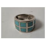Sterling & Turquoise Ring Size 5-1/2