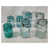 7 Vtg Atlas & Ball Canning Jars