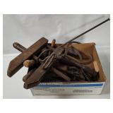 Vtg/ Antique Tools - Ice Tongs, Hand Screw Clamp