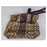 Coach Women's Purple & Tan Purse