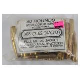 50 Rounds .308 (7.62 NATO) FMJ Ammo