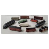 2 H O Scale Locos & 9 Boxcars