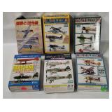 6 Model Plane Kits 1/144 - F-toys, Takara