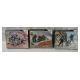 3 Zveda German Soldier Plastic Figure Sets 1/72