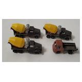 4 Diecasts - Cement Mixers, Jeep Truck
