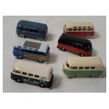 6 Small Plastic V W Buses- Brekina Etc.