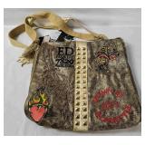 New Ed Hardy Metallic Messenger Bag