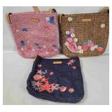 3 New Vera Bradley Straw Crossbody Bags