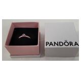 Pandora Womens Sterling Heart Ring Size 7-3/4