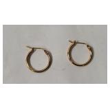 14k Gold Snap Hoop Earrings .3g