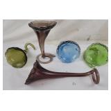 5 Hand Blown Glass Flower Dï¿½cor