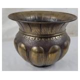 9' Tall Brass Tone Planter