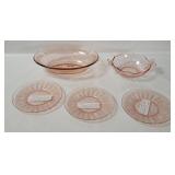 Pink Depression Glass Plates & Bowls