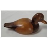 Wooden Duck Decor Figure, Signed