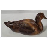 Wooden Duck Decor Figure, Signed