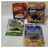 4 Diecast Jeeps - Tonka, Johnny Lightning