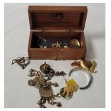 Trinket Box W/ Costume Jewelry