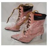New N Y L A Pink Heel Boots Size 9
